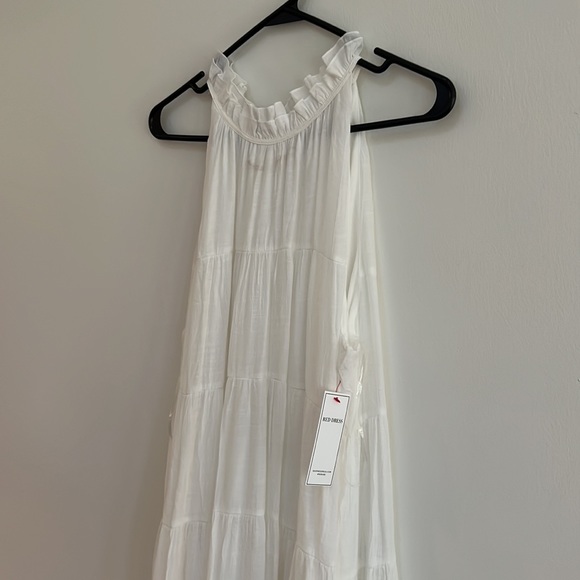 Red Dress Boutique White Tiered high neck maxi dress size L - Picture 2 of 4